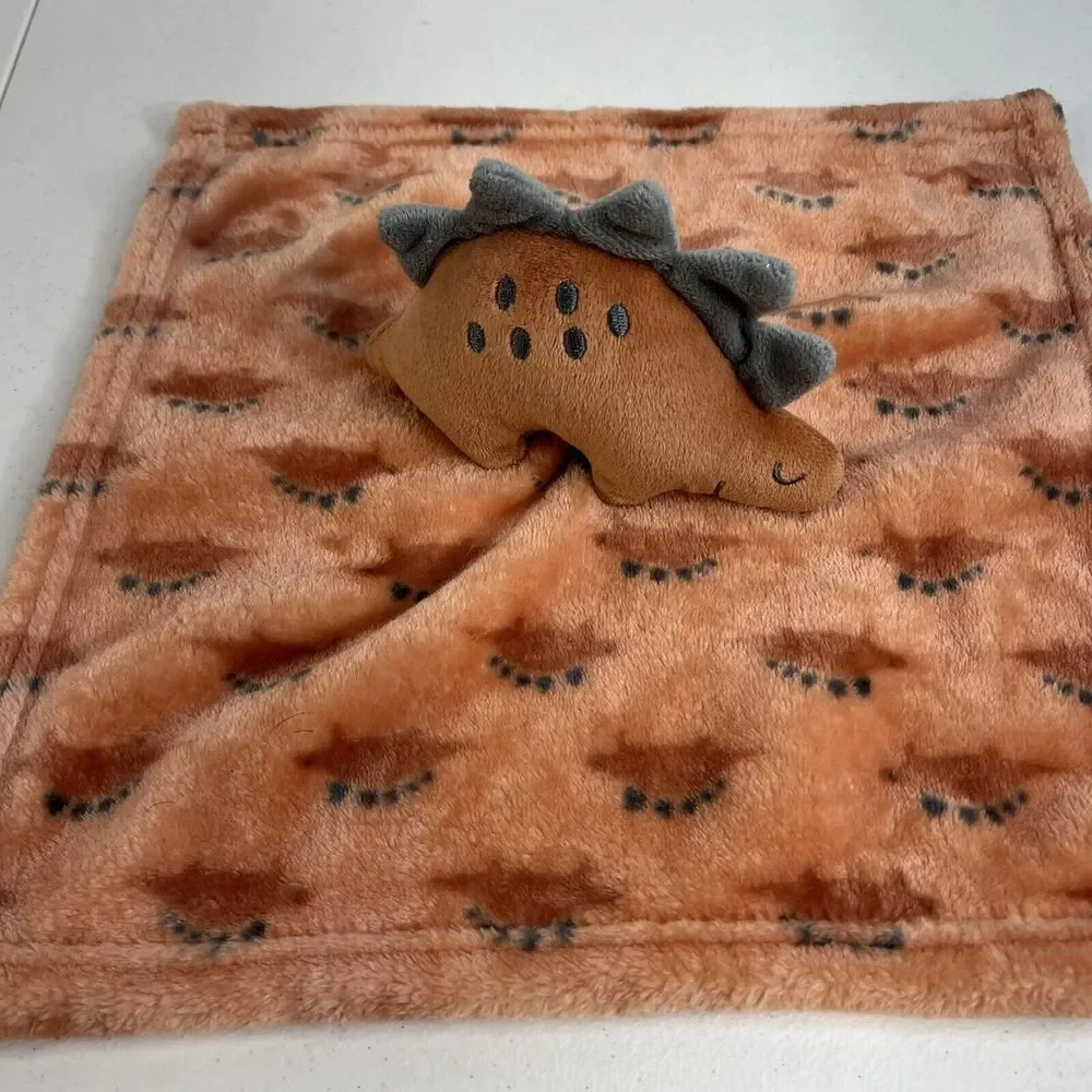 Hudson Baby Dinosaur‎ Lovey Security Blanket Stegosaurus Dino Brown Plush Soft